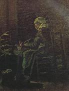 Vincent Van Gogh Peasant Woman at the Spinning Wheel (nn04) oil painting artist